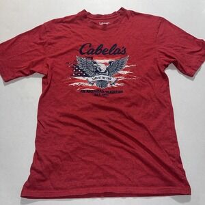 Cabela's Men's Short Sleeve T-Shirt Land of The Free Size M